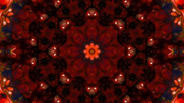 Soyut boya fırça mürekkep patlayabilir formanın düzgün kavramı simetrik desen süs dekoratif Kaleidoscope hareketi geometrik daire ve yıldız şekli