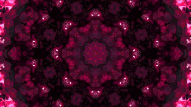 Soyut boya fırça mürekkep patlayabilir formanın düzgün kavramı simetrik desen süs dekoratif Kaleidoscope hareketi geometrik daire ve yıldız şekli