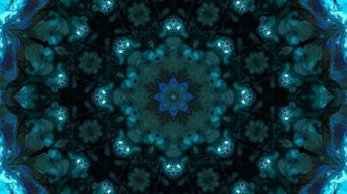 Soyut boya fırça mürekkep patlayabilir formanın düzgün kavramı simetrik desen süs dekoratif Kaleidoscope hareketi geometrik daire ve yıldız şekli