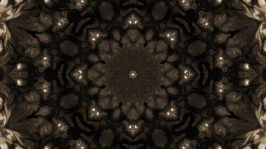 Soyut boya fırça mürekkep patlayabilir formanın düzgün kavramı simetrik desen süs dekoratif Kaleidoscope hareketi geometrik daire ve yıldız şekli