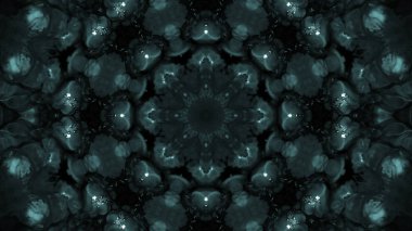 Soyut boya fırça mürekkep patlayabilir formanın düzgün kavramı simetrik desen süs dekoratif Kaleidoscope hareketi geometrik daire ve yıldız şekli