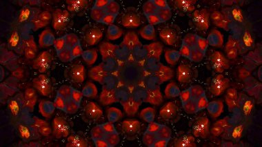 Soyut boya fırça mürekkep patlayabilir formanın düzgün kavramı simetrik desen süs dekoratif Kaleidoscope hareketi geometrik daire ve yıldız şekli