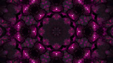 Soyut boya fırça mürekkep patlayabilir formanın düzgün kavramı simetrik desen süs dekoratif Kaleidoscope hareketi geometrik daire ve yıldız şekli