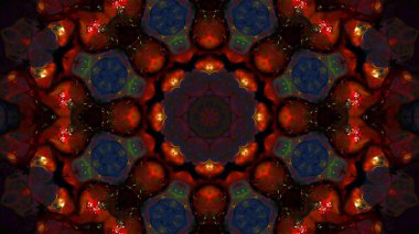 Soyut boya fırça mürekkep patlayabilir formanın düzgün kavramı simetrik desen süs dekoratif Kaleidoscope hareketi geometrik daire ve yıldız şekli