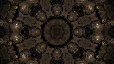 Soyut boya fırça mürekkep patlayabilir formanın düzgün kavramı simetrik desen süs dekoratif Kaleidoscope hareketi geometrik daire ve yıldız şekli