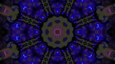 Soyut boya fırça mürekkep patlayabilir formanın düzgün kavramı simetrik desen süs dekoratif Kaleidoscope hareketi geometrik daire ve yıldız şekli