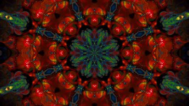 Soyut boya fırça mürekkep patlayabilir formanın düzgün kavramı simetrik desen süs dekoratif Kaleidoscope hareketi geometrik daire ve yıldız şekli