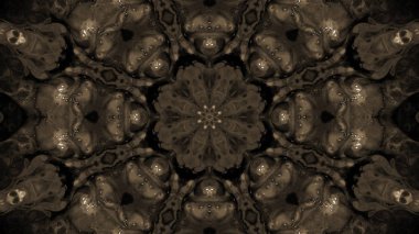 Soyut boya fırça mürekkep patlayabilir formanın düzgün kavramı simetrik desen süs dekoratif Kaleidoscope hareketi geometrik daire ve yıldız şekli