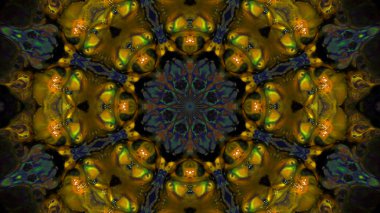 Soyut boya fırça mürekkep patlayabilir formanın düzgün kavramı simetrik desen süs dekoratif Kaleidoscope hareketi geometrik daire ve yıldız şekli