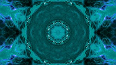 Soyut boya fırça mürekkep patlayabilir formanın düzgün kavramı simetrik desen süs dekoratif Kaleidoscope hareketi geometrik daire ve yıldız şekli