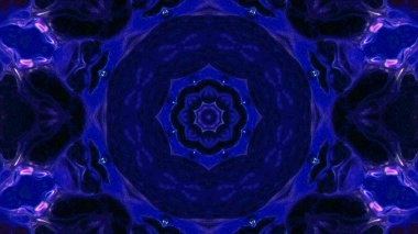 Soyut boya fırça mürekkep patlayabilir formanın düzgün kavramı simetrik desen süs dekoratif Kaleidoscope hareketi geometrik daire ve yıldız şekli