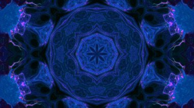 Soyut boya fırça mürekkep patlayabilir formanın düzgün kavramı simetrik desen süs dekoratif Kaleidoscope hareketi geometrik daire ve yıldız şekli