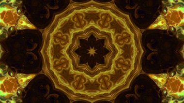 Soyut boya fırça mürekkep patlayabilir formanın düzgün kavramı simetrik desen süs dekoratif Kaleidoscope hareketi geometrik daire ve yıldız şekli