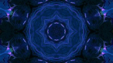 Soyut boya fırça mürekkep patlayabilir formanın düzgün kavramı simetrik desen süs dekoratif Kaleidoscope hareketi geometrik daire ve yıldız şekli