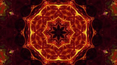 Soyut boya fırça mürekkep patlayabilir formanın düzgün kavramı simetrik desen süs dekoratif Kaleidoscope hareketi geometrik daire ve yıldız şekli