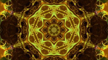 Soyut boya fırça mürekkep patlayabilir formanın düzgün kavramı simetrik desen süs dekoratif Kaleidoscope hareketi geometrik daire ve yıldız şekli