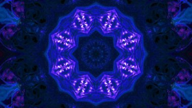 Soyut boya fırça mürekkep patlayabilir formanın düzgün kavramı simetrik desen süs dekoratif Kaleidoscope hareketi geometrik daire ve yıldız şekli