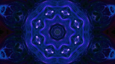 Soyut boya fırça mürekkep patlayabilir formanın düzgün kavramı simetrik desen süs dekoratif Kaleidoscope hareketi geometrik daire ve yıldız şekli