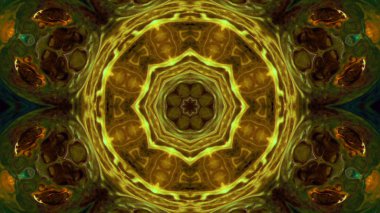 Soyut boya fırça mürekkep patlayabilir formanın düzgün kavramı simetrik desen süs dekoratif Kaleidoscope hareketi geometrik daire ve yıldız şekli