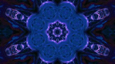 Soyut boya fırça mürekkep patlayabilir formanın düzgün kavramı simetrik desen süs dekoratif Kaleidoscope hareketi geometrik daire ve yıldız şekli