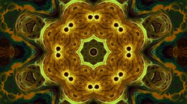 Soyut boya fırça mürekkep patlayabilir formanın düzgün kavramı simetrik desen süs dekoratif Kaleidoscope hareketi geometrik daire ve yıldız şekli