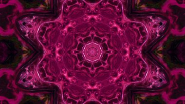 Soyut boya fırça mürekkep patlayabilir formanın düzgün kavramı simetrik desen süs dekoratif Kaleidoscope hareketi geometrik daire ve yıldız şekli