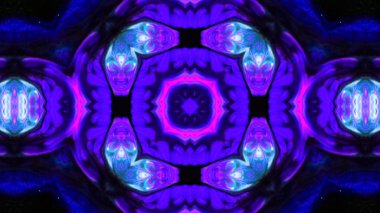 Soyut boya fırça mürekkep patlayabilir formanın düzgün kavramı simetrik desen süs dekoratif Kaleidoscope hareketi geometrik daire ve yıldız şekli