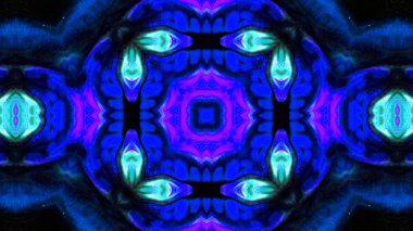 Soyut boya fırça mürekkep patlayabilir formanın düzgün kavramı simetrik desen süs dekoratif Kaleidoscope hareketi geometrik daire ve yıldız şekli