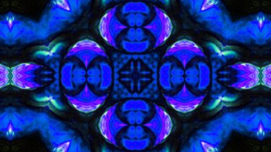 Soyut boya fırça mürekkep patlayabilir formanın düzgün kavramı simetrik desen süs dekoratif Kaleidoscope hareketi geometrik daire ve yıldız şekli