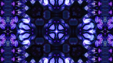 Soyut boya fırça mürekkep patlayabilir formanın düzgün kavramı simetrik desen süs dekoratif Kaleidoscope hareketi geometrik daire ve yıldız şekli