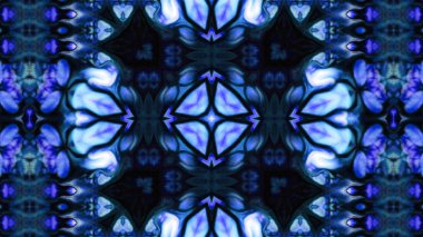 Soyut boya fırça mürekkep patlayabilir formanın düzgün kavramı simetrik desen süs dekoratif Kaleidoscope hareketi geometrik daire ve yıldız şekli