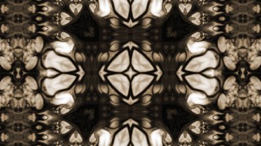 Soyut boya fırça mürekkep patlayabilir formanın düzgün kavramı simetrik desen süs dekoratif Kaleidoscope hareketi geometrik daire ve yıldız şekli