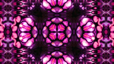 Soyut boya fırça mürekkep patlayabilir formanın düzgün kavramı simetrik desen süs dekoratif Kaleidoscope hareketi geometrik daire ve yıldız şekli