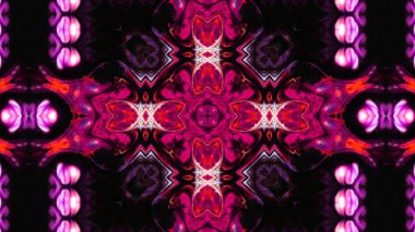 Soyut boya fırça mürekkep patlayabilir formanın düzgün kavramı simetrik desen süs dekoratif Kaleidoscope hareketi geometrik daire ve yıldız şekli