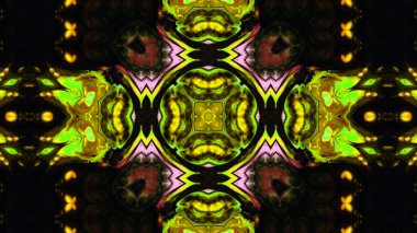 Soyut boya fırça mürekkep patlayabilir formanın düzgün kavramı simetrik desen süs dekoratif Kaleidoscope hareketi geometrik daire ve yıldız şekli