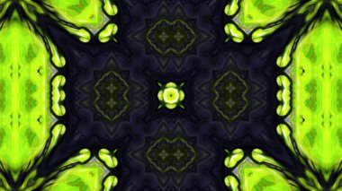 Soyut boya fırça mürekkep patlayabilir formanın düzgün kavramı simetrik desen süs dekoratif Kaleidoscope hareketi geometrik daire ve yıldız şekli