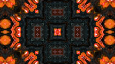 Soyut boya fırça mürekkep patlayabilir formanın düzgün kavramı simetrik desen süs dekoratif Kaleidoscope hareketi geometrik daire ve yıldız şekli