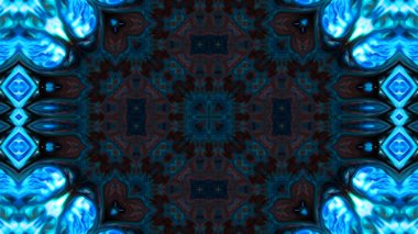 Soyut boya fırça mürekkep patlayabilir formanın düzgün kavramı simetrik desen süs dekoratif Kaleidoscope hareketi geometrik daire ve yıldız şekli