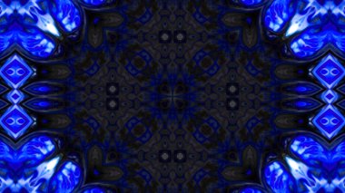 Soyut boya fırça mürekkep patlayabilir formanın düzgün kavramı simetrik desen süs dekoratif Kaleidoscope hareketi geometrik daire ve yıldız şekli