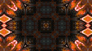 Soyut boya fırça mürekkep patlayabilir formanın düzgün kavramı simetrik desen süs dekoratif Kaleidoscope hareketi geometrik daire ve yıldız şekli