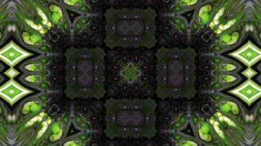 Soyut boya fırça mürekkep patlayabilir formanın düzgün kavramı simetrik desen süs dekoratif Kaleidoscope hareketi geometrik daire ve yıldız şekli