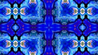 Soyut boya fırça mürekkep patlayabilir formanın düzgün kavramı simetrik desen süs dekoratif Kaleidoscope hareketi geometrik daire ve yıldız şekli