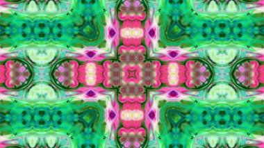 Soyut boya fırça mürekkep patlayabilir formanın düzgün kavramı simetrik desen süs dekoratif Kaleidoscope hareketi geometrik daire ve yıldız şekli