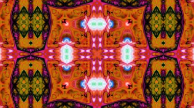 Soyut boya fırça mürekkep patlayabilir formanın düzgün kavramı simetrik desen süs dekoratif Kaleidoscope hareketi geometrik daire ve yıldız şekli