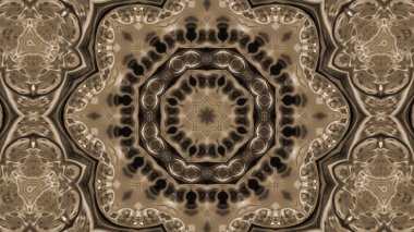 Soyut boya fırça mürekkep patlayabilir formanın düzgün kavramı simetrik desen süs dekoratif Kaleidoscope hareketi geometrik daire ve yıldız şekli