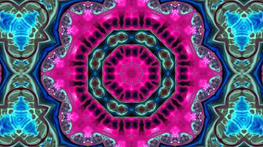 Soyut boya fırça mürekkep patlayabilir formanın düzgün kavramı simetrik desen süs dekoratif Kaleidoscope hareketi geometrik daire ve yıldız şekli