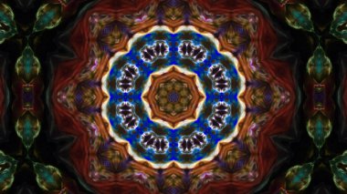 Soyut boya fırça mürekkep patlayabilir formanın düzgün kavramı simetrik desen süs dekoratif Kaleidoscope hareketi geometrik daire ve yıldız şekli