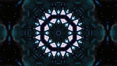 Soyut boya fırça mürekkep patlayabilir formanın düzgün kavramı simetrik desen süs dekoratif Kaleidoscope hareketi geometrik daire ve yıldız şekli