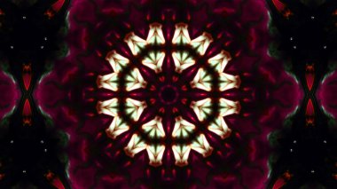 Soyut boya fırça mürekkep patlayabilir formanın düzgün kavramı simetrik desen süs dekoratif Kaleidoscope hareketi geometrik daire ve yıldız şekli