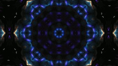 Soyut boya fırça mürekkep patlayabilir formanın düzgün kavramı simetrik desen süs dekoratif Kaleidoscope hareketi geometrik daire ve yıldız şekli